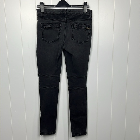 Free People Womens Jeans 28 Dark Gray/Black Skinny Mid-Rise Zip Pockets & Ankles - Picture 11 of 15